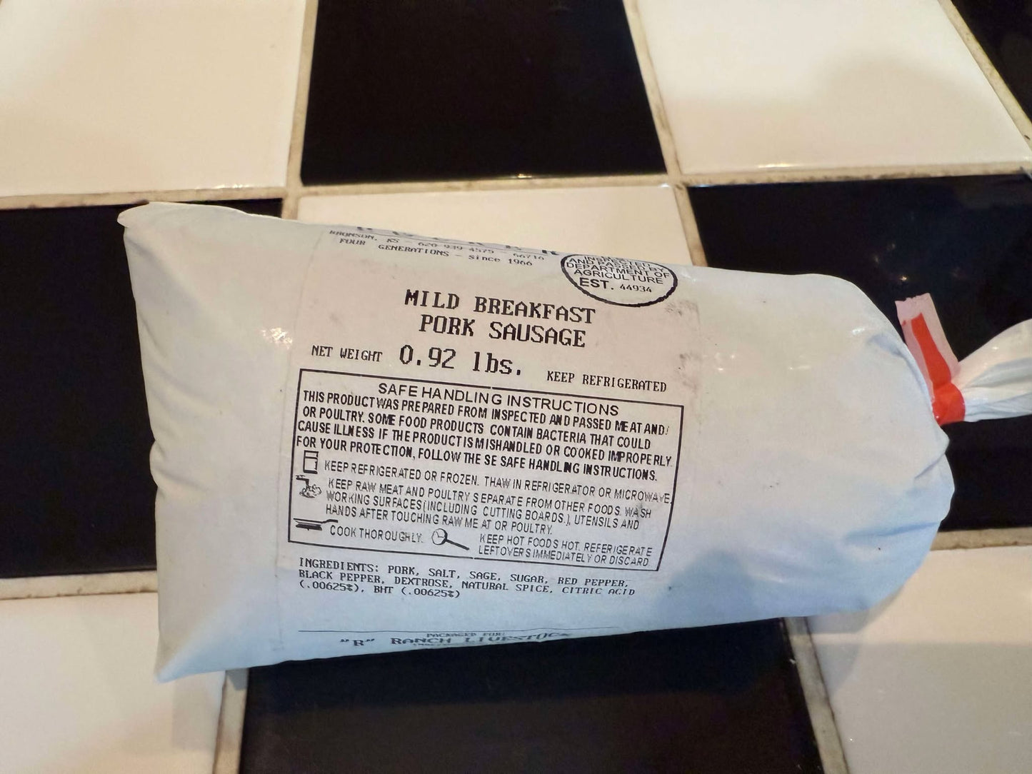 Pork Mild Breakfast Sausage